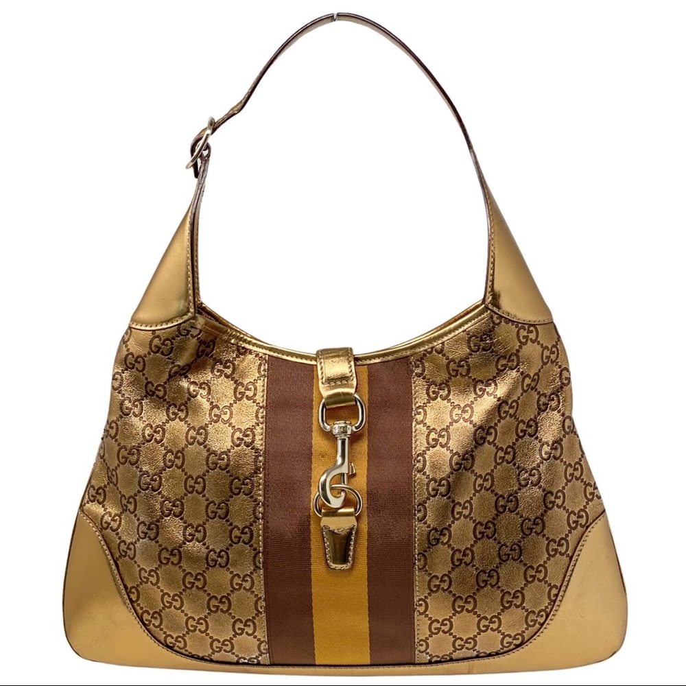 Gucci Medium Bouvier Jackie O Guccissima Hobo Gold